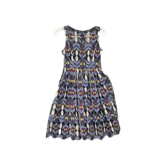 Anthropologie Maeve Dress Chelan Lace Overlay Dress Sleeveless Blue Multi 0 - Picture 2 of 9